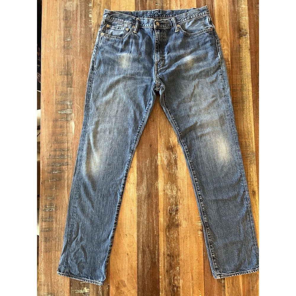 Levi's Jeans 504 Mens 36x34 Blue Denim Straight Regular Fit Cotton Fade Distress